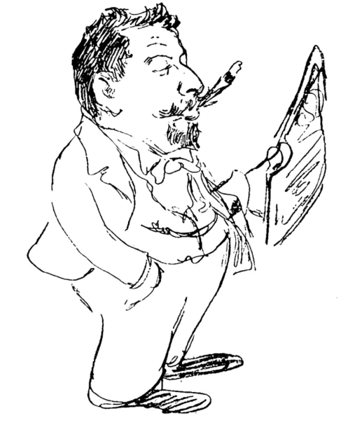 Ernst Growald, Karikatur von Knut Hansen, 1921