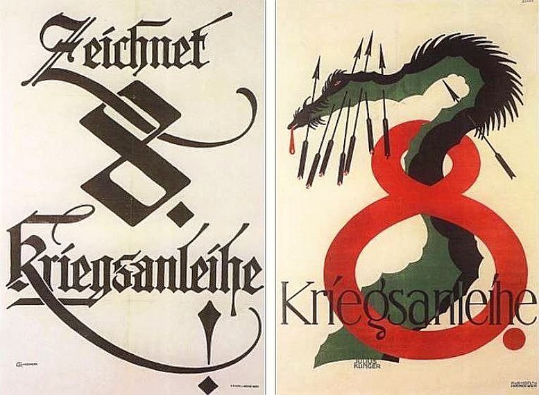 Links: Emil Ranzenhofer, 1918 Rechts: Julius Klinger, 1918