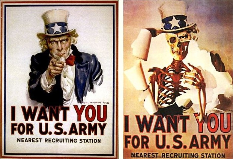 Rekrutierungsplakat von James Montgomery Flagg, 1917 Anti-Vietnamkriegs-Plakat