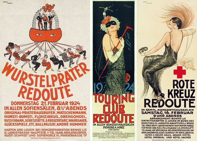Alle drei Plakate: Hansi Rosner, 1924